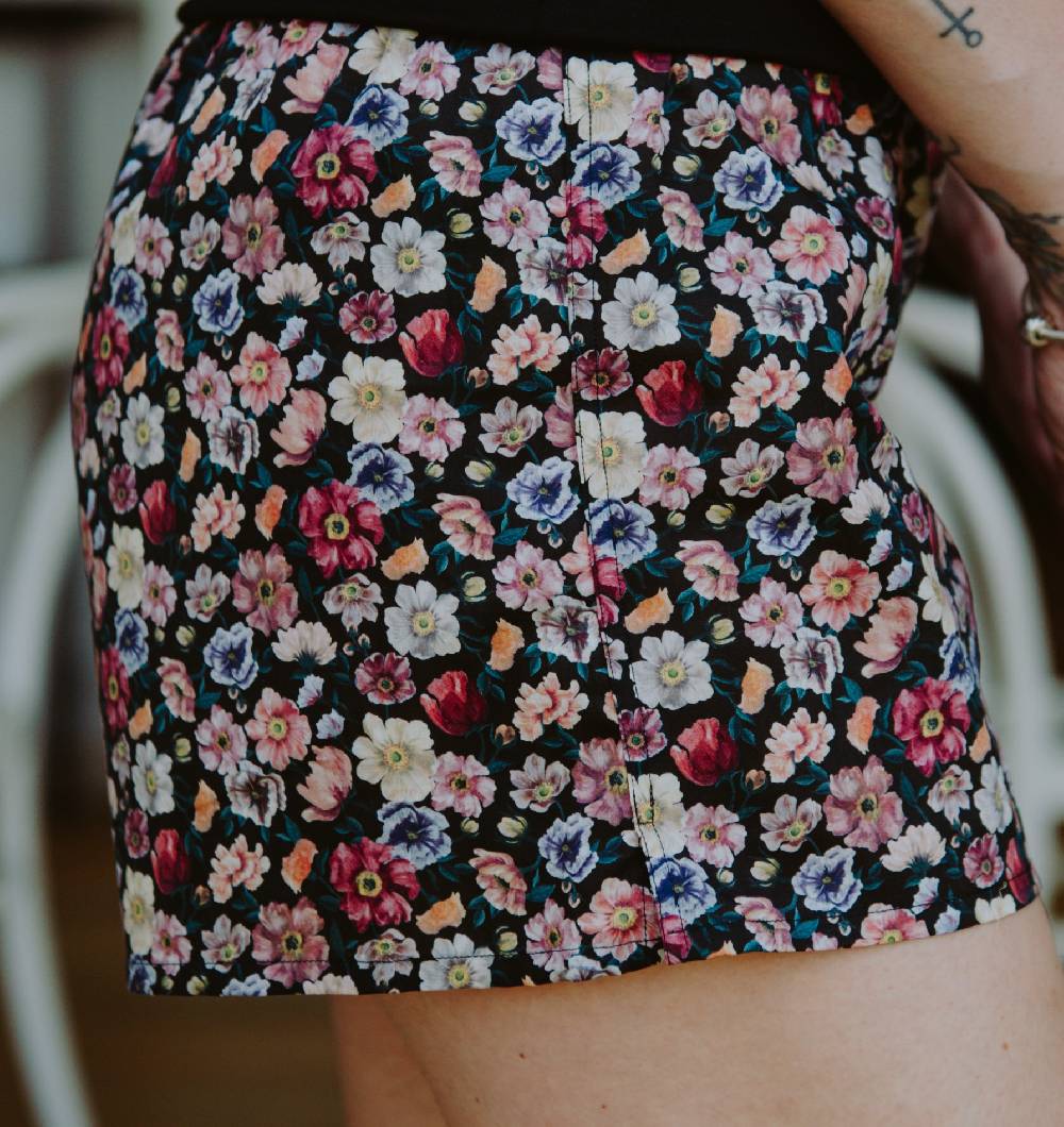 Roberto Ricetti BOXER COULOTTE DONNA - FIORE BASE NERA