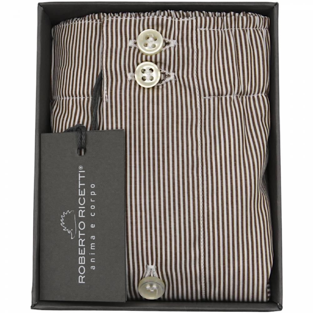 Roberto Ricetti BOXER DB1 SUPPORT - RIGA BIANCA E MARRONE