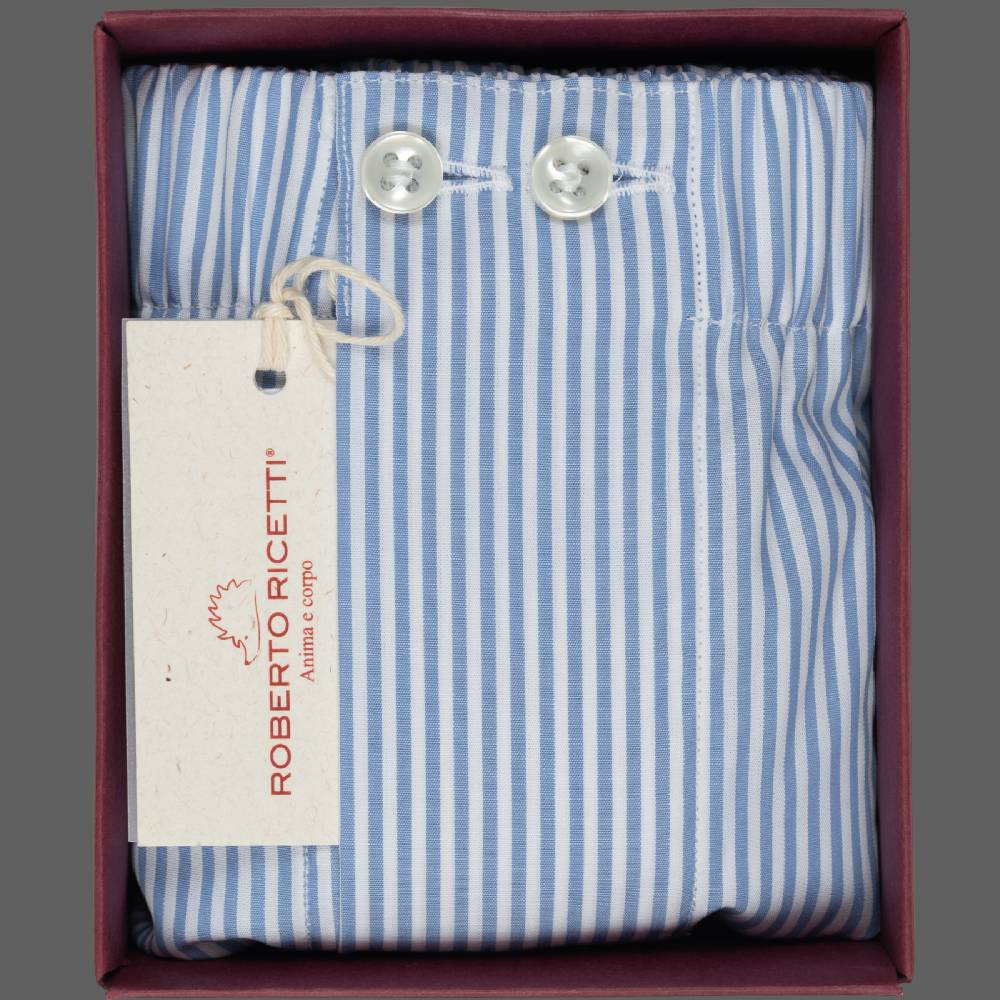 Roberto Ricetti BOXER UOMO CLASSIC - BASIC - CONTINUATIVO - RIGA AZZURRA