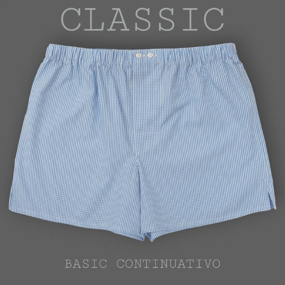 Roberto Ricetti BOXER UOMO CLASSIC - BASIC - CONTINUATIVO - VICHY AZZURRO
