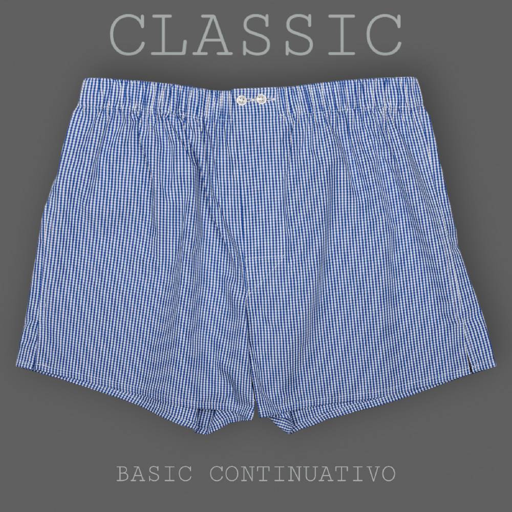 Roberto Ricetti BOXER UOMO CLASSIC - BASIC - CONTINUATIVO - VICHY BLU