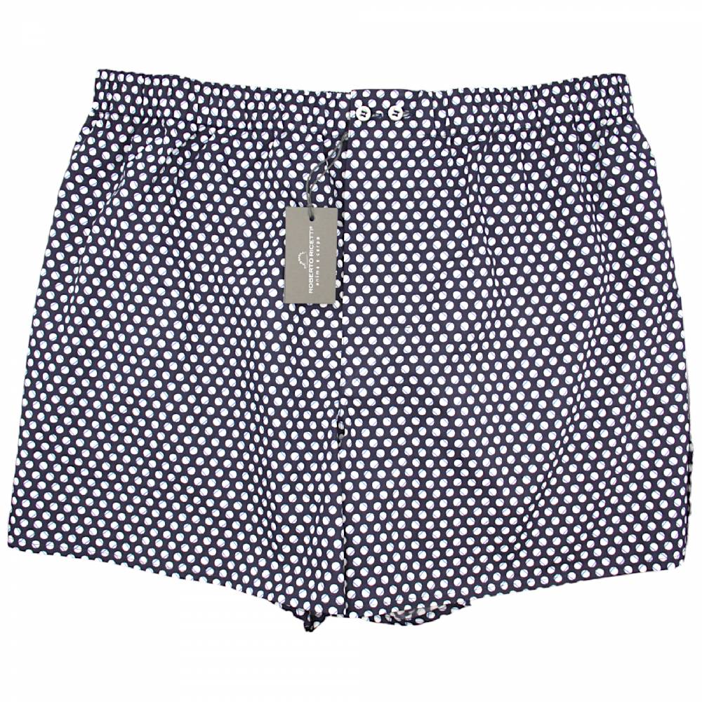 Roberto Ricetti BOXER UOMO CLASSIC - STAMPA BIANCA BLU