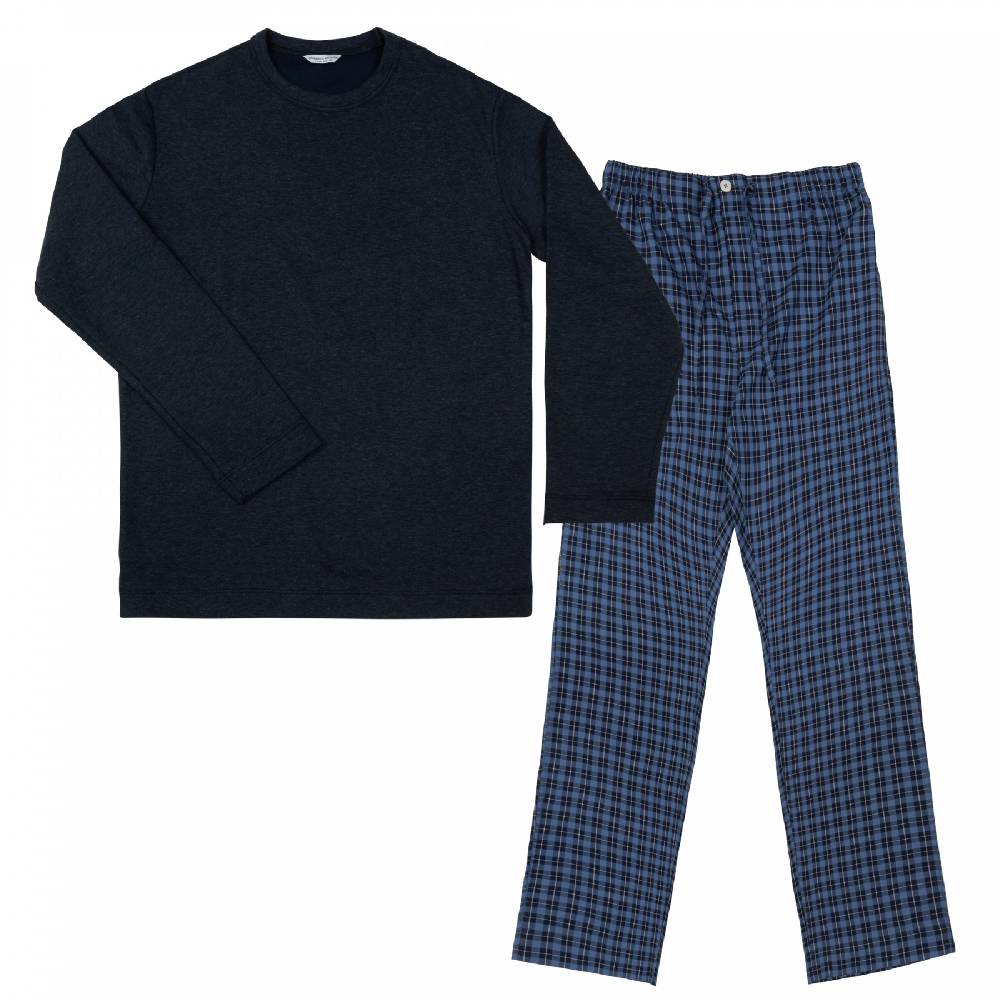 Roberto Ricetti FELPA GIROCOLLO BLU - PANTALONE SCOZZESE BLU e AZZURRO