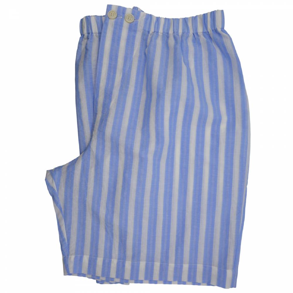 Roberto Ricetti PIGIAMA ESSENTIAL CORTO - RIGA BIANCA E AZZURRA