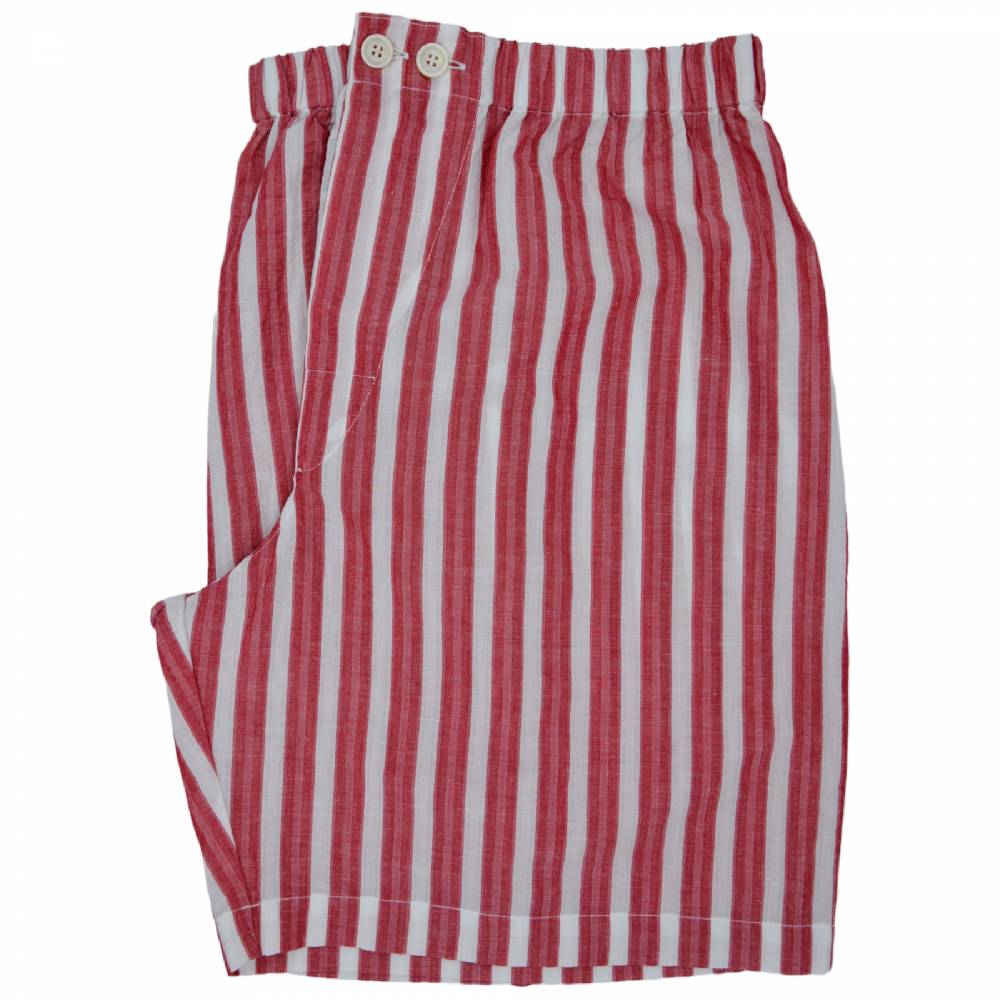 Roberto Ricetti PIGIAMA ESSENTIAL CORTO - RIGA BIANCA E ROSSA