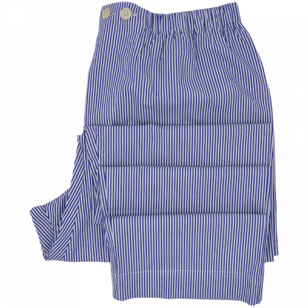 Roberto Ricetti PIGIAMA ESSENTIAL LUNGO - RIGA BIANCA E BLU