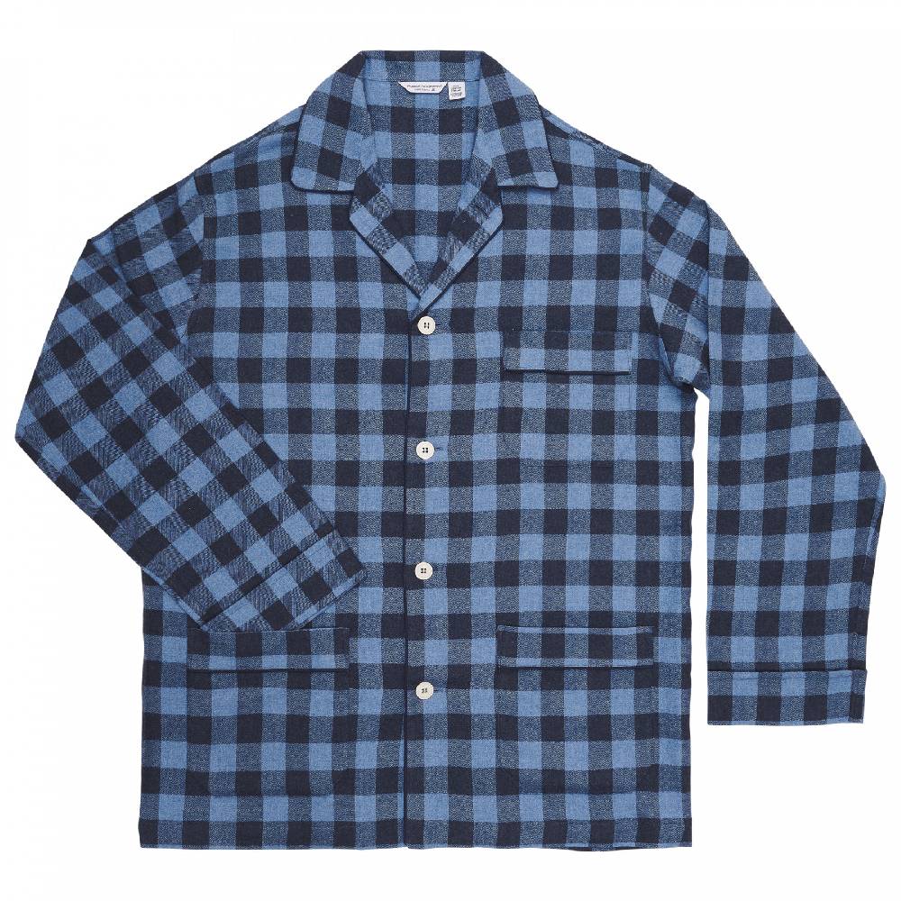 Roberto Ricetti PIGIAMA VENEZIA - CALDO COTONE QUADRI BLU