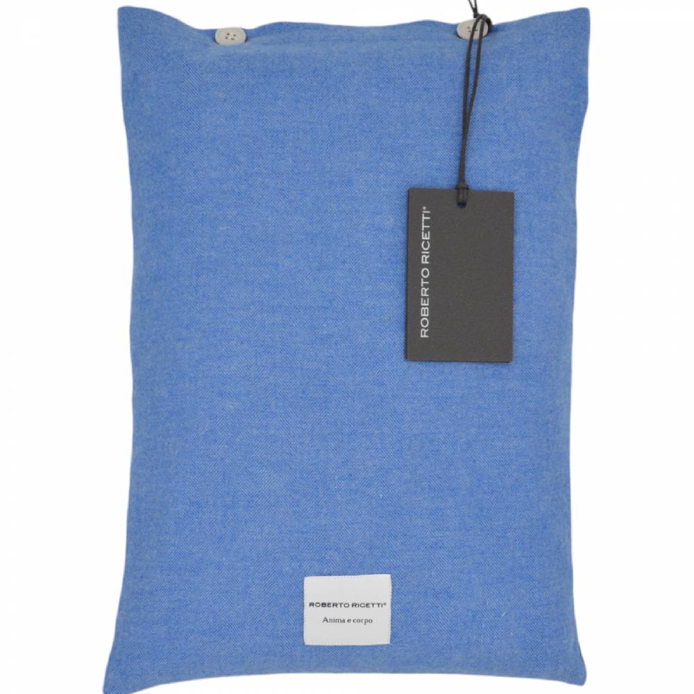 Roberto Ricetti PIGIAMA VENEZIA LUNGO - CALDO COTONE AZZURRO PROFILO GIALLO