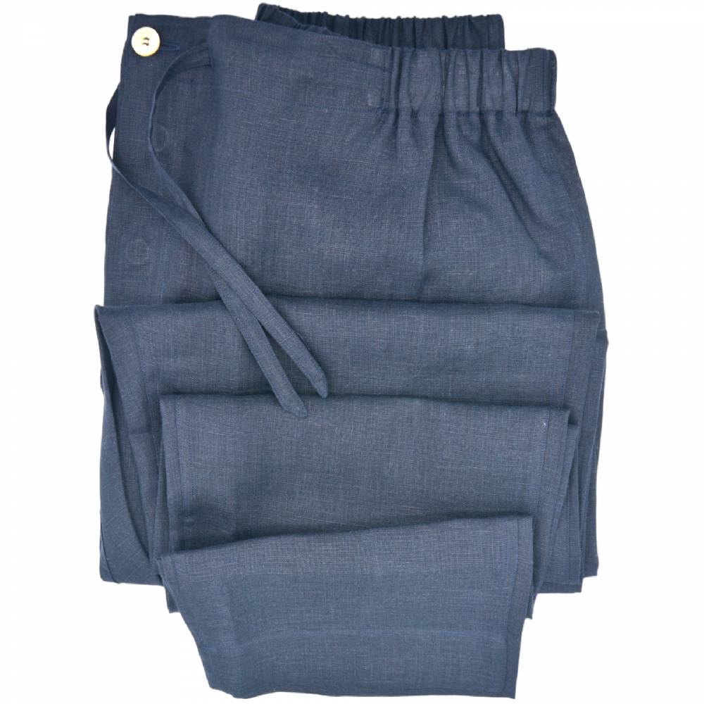 Roberto Ricetti PANTALONE LUNGO - BLU IN LINO