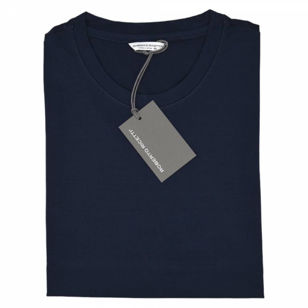 Roberto Ricetti T-SHIRT GIROCOLLO MANICA CORTA - FILO DI SCOZIA BLU NAVY