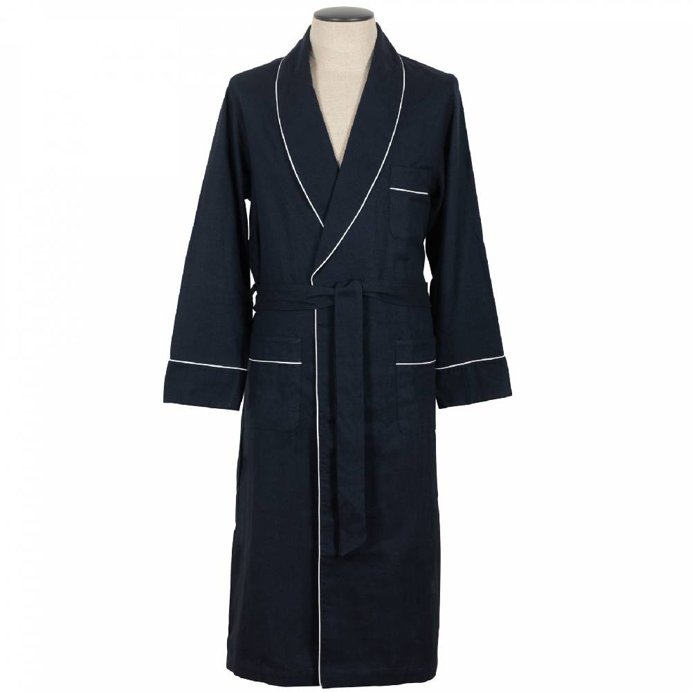 Roberto Ricetti VESTAGLIA UOMO LUNGA - BLU COTONE CALDO