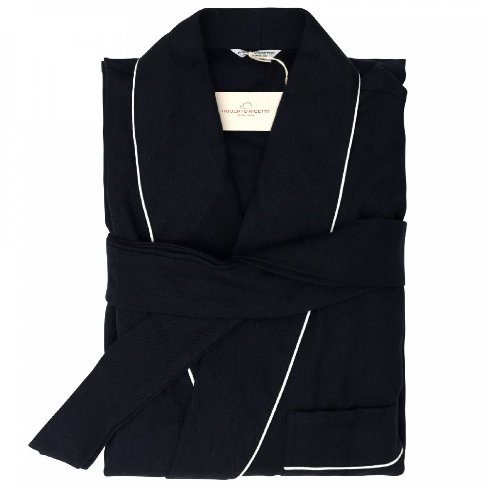 Roberto Ricetti VESTAGLIA UOMO LUNGA - BLU COTONE CALDO