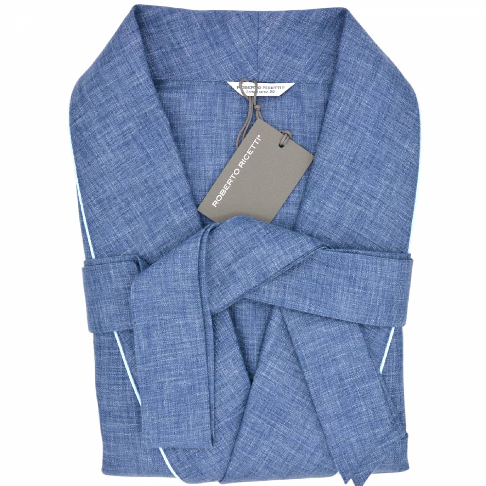 Roberto Ricetti VESTAGLIA UOMO LUNGA - LANA CASHMERE AVIO CHIARO