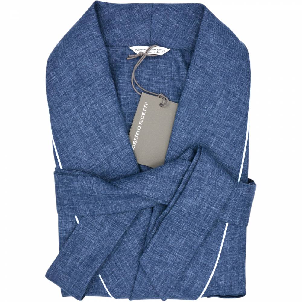 Roberto Ricetti VESTAGLIA UOMO LUNGA - LANA CASHMERE AVIO SCURO