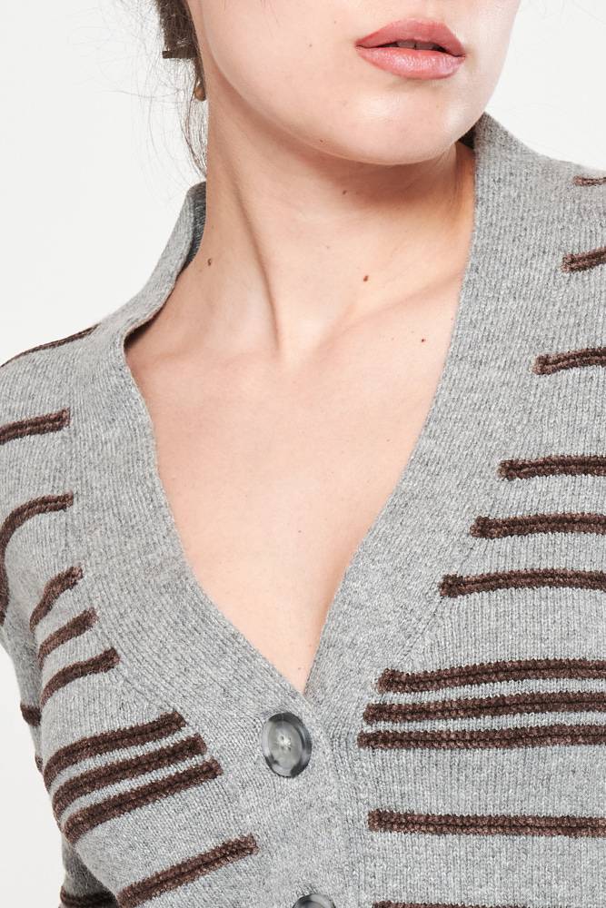 Rrocco Ragni Cardigan A Righe