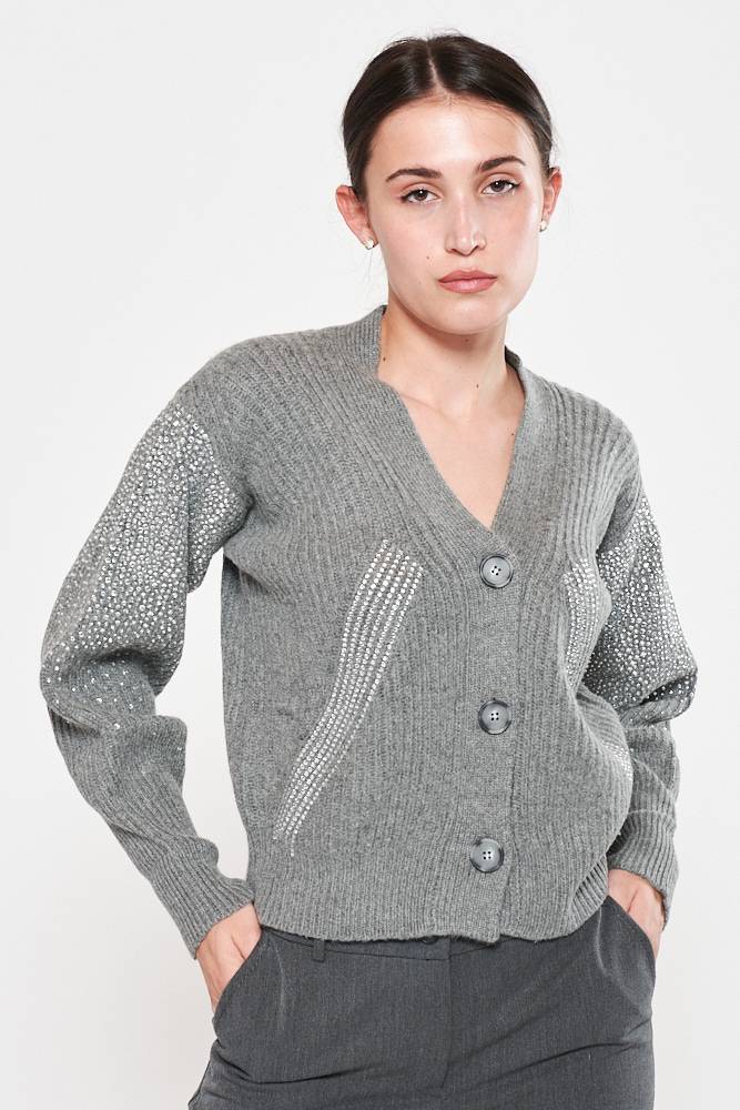 Rrocco Ragni Cardigan con cristalli