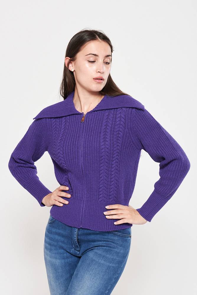 Rrocco Ragni Cardigan con maxi risvolto