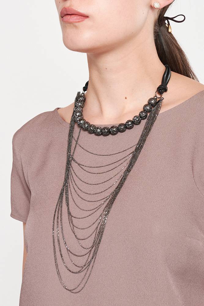 Rrocco Ragni Collana con boules e monile