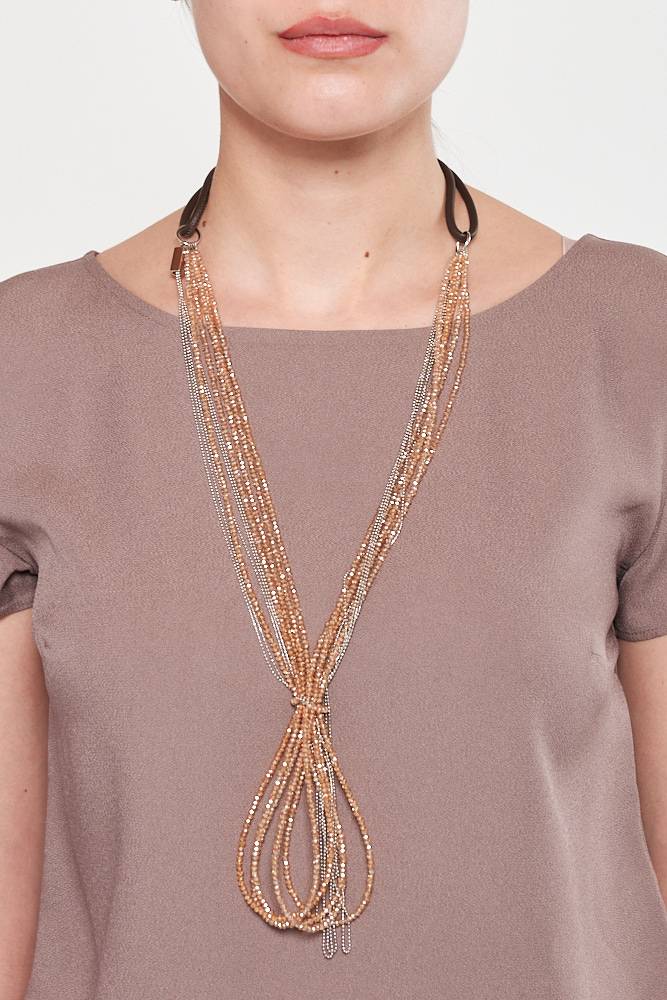 Rrocco Ragni Collana con cristalli e monile