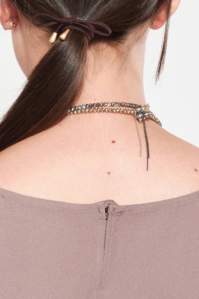 Rrocco Ragni Collana Con Cristalli E Monile