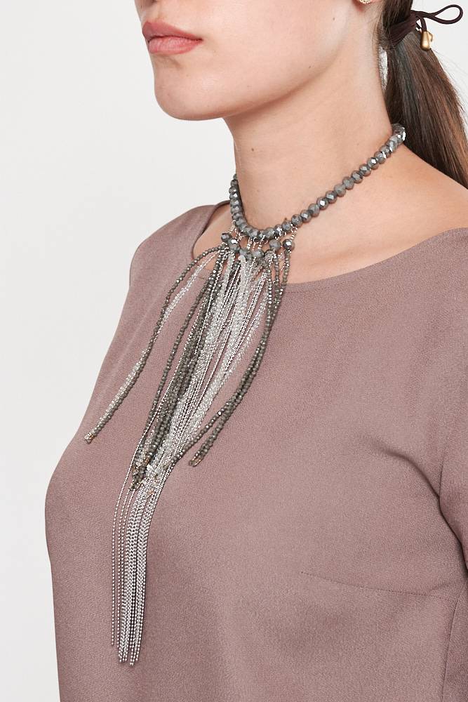 Rrocco Ragni Collana con cristalli e monile