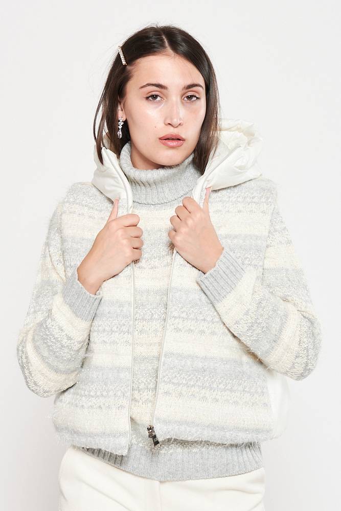 Rrocco Ragni Gilet jacquard imbottito