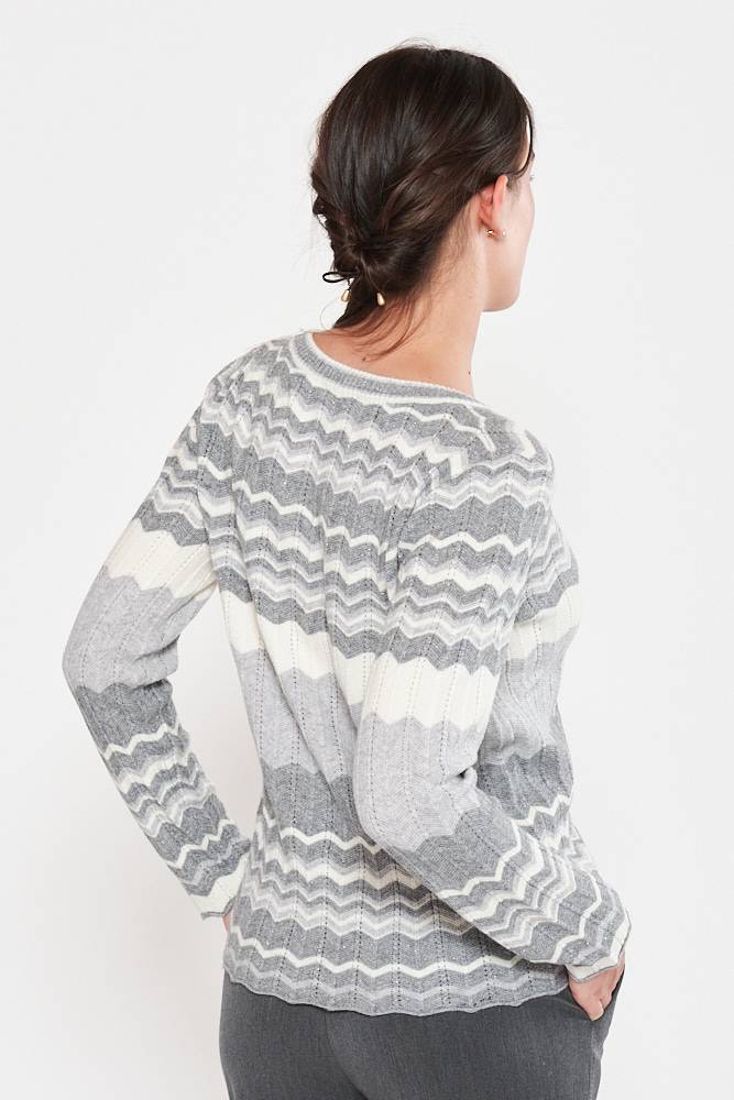 Rrocco Ragni Maglia A Fantasia Con Scollo A V