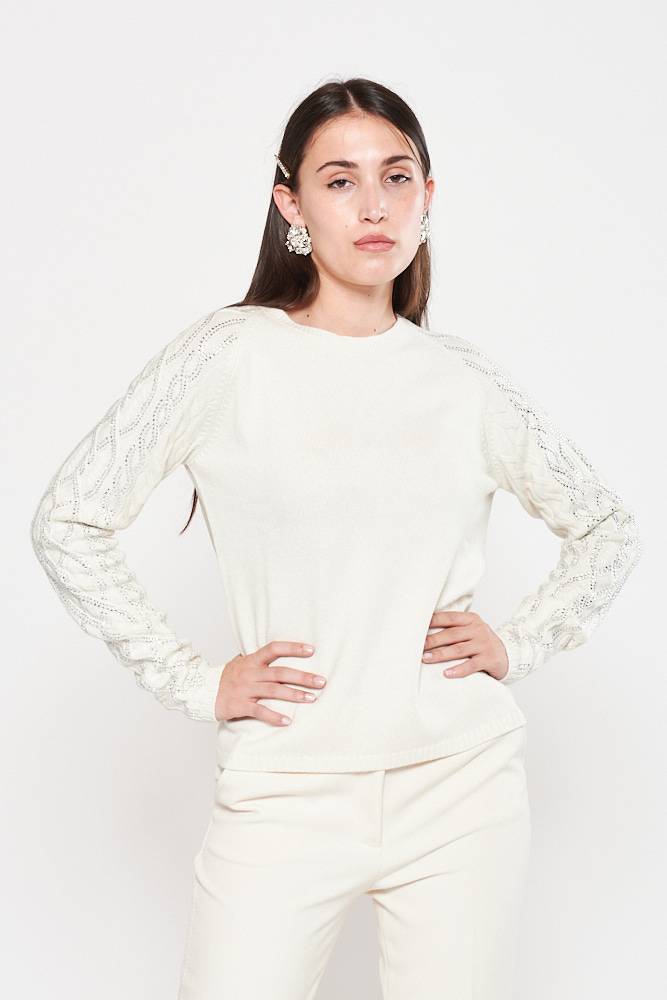 Rrocco Ragni Maglia a girocollo con cristalli