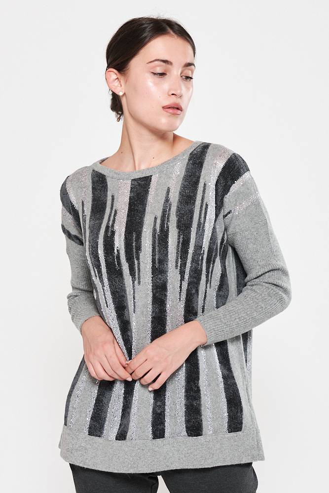 Rrocco Ragni Maglia ad intarsio con scollo a barca