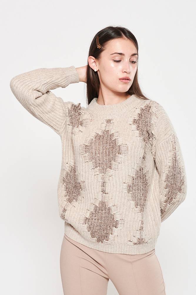 Rrocco Ragni Maglia con paillettes ad intarsio