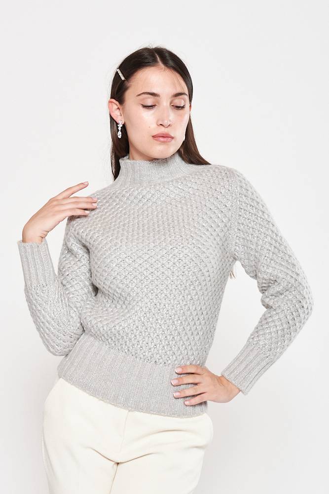 Rrocco Ragni Maglia in lurex con collo a lupetto