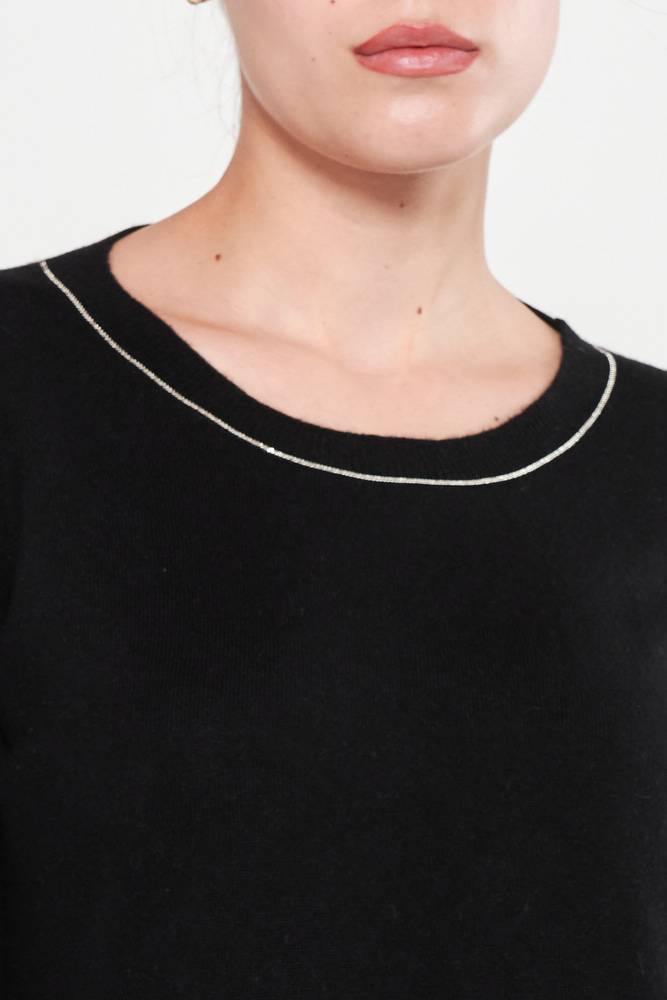 Rrocco Ragni Maglia Scollo A Barca Con Monile