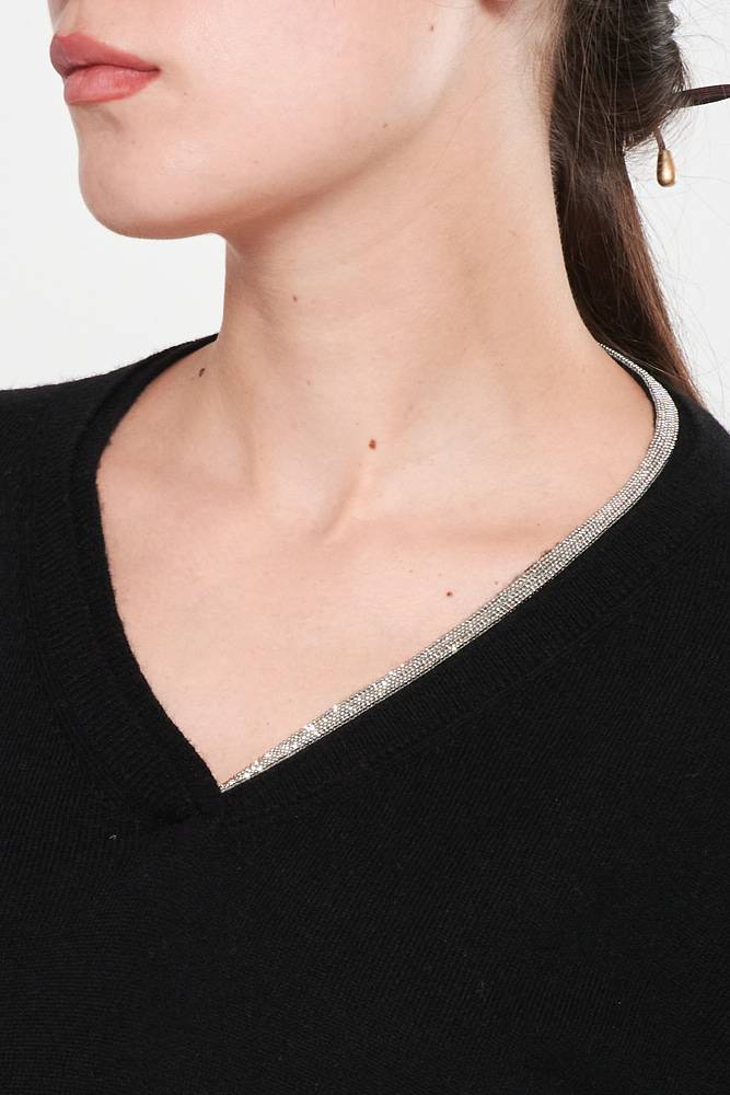 Rrocco Ragni Maglia Scollo A V Con Monile