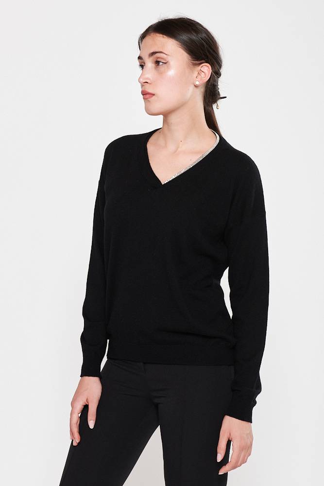 Rrocco Ragni Maglia scollo a V con monile