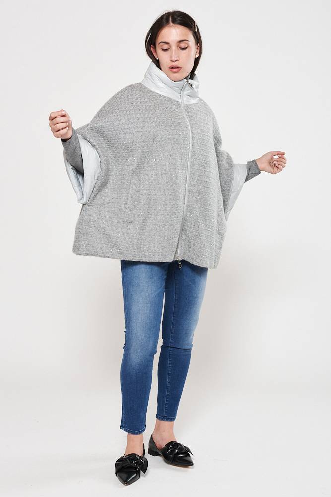 Rrocco Ragni Piumino Oversize In Filato Paillettes