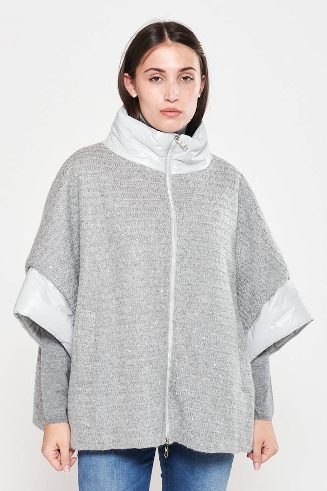 Rrocco Ragni Piumino oversize in filato paillettes