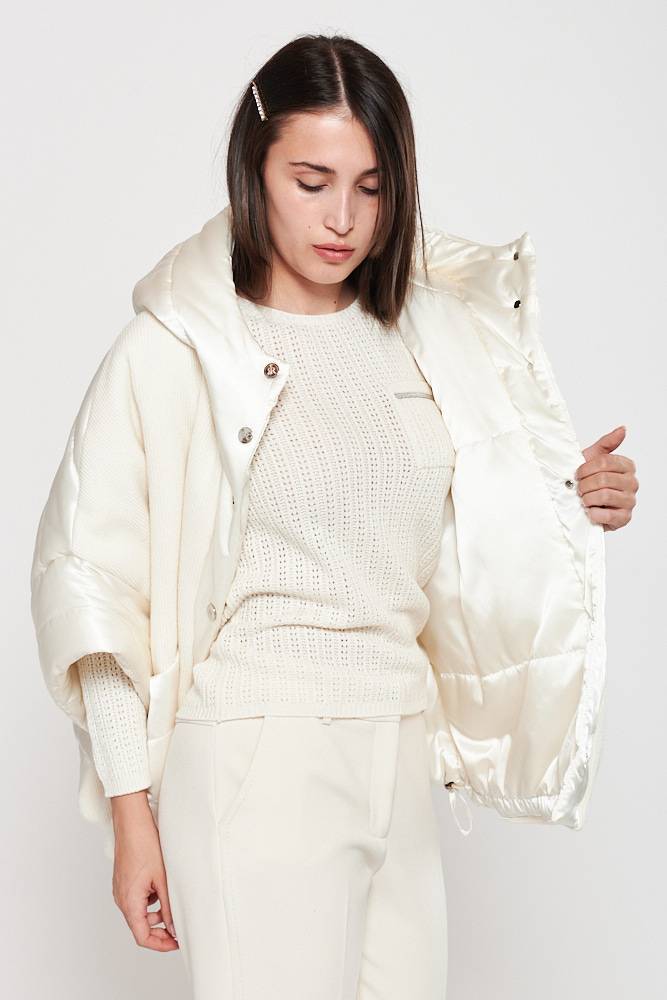 Rrocco Ragni Piumino Oversize In Tessuto Combinato