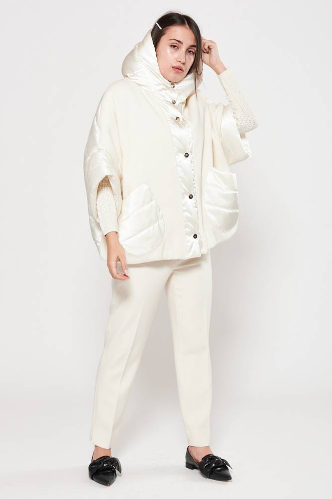 Rrocco Ragni Piumino Oversize In Tessuto Combinato