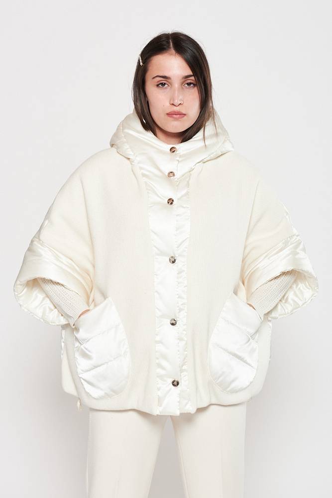 Rrocco Ragni Piumino oversize in tessuto combinato