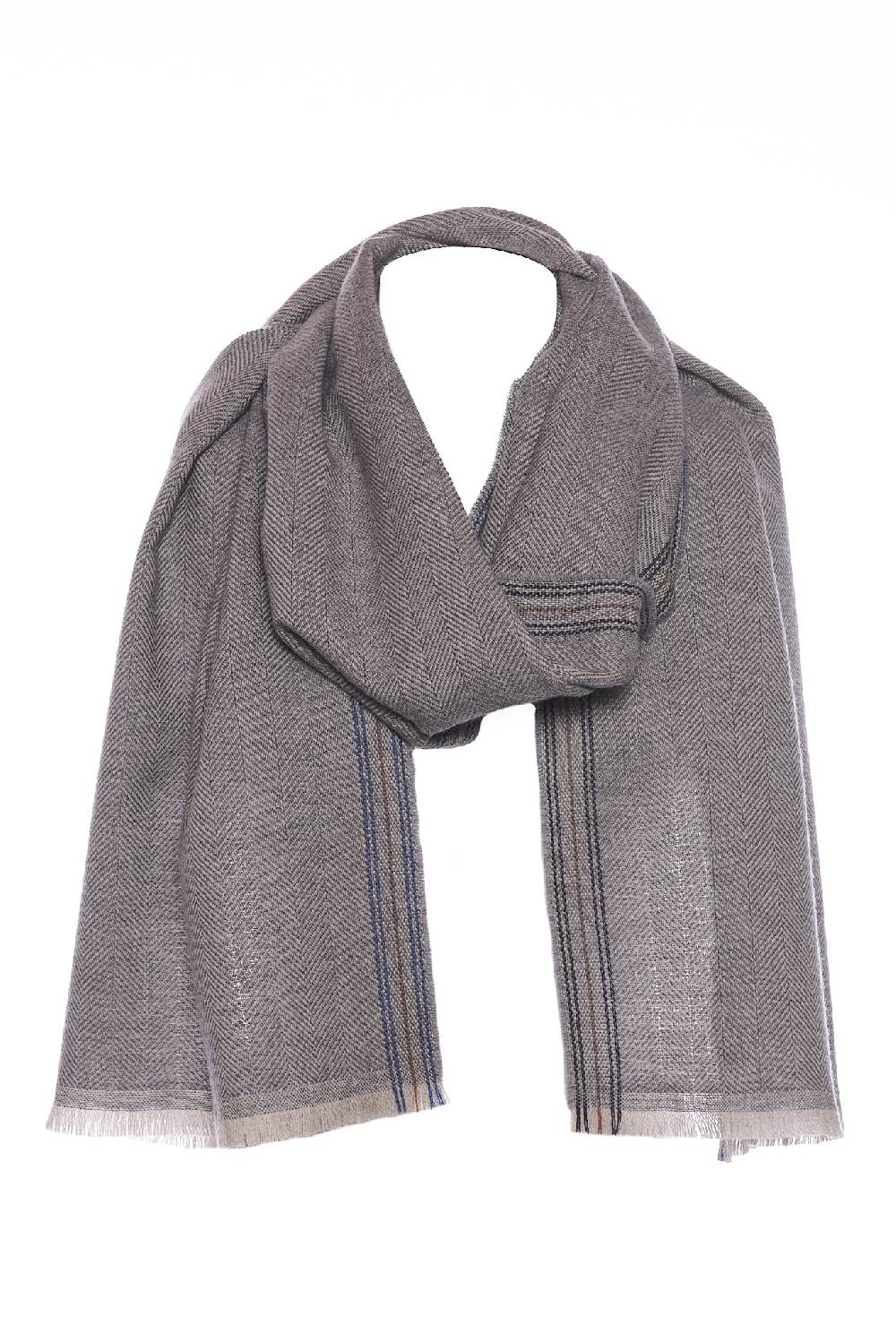 Rrocco Ragni Sciarpa in lana con contrasto