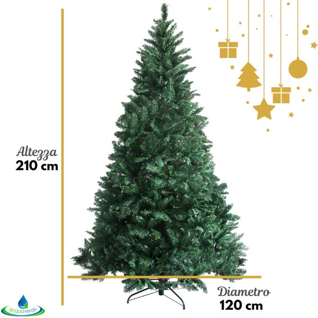 Leroymerlin Albero Di Natale Artificiale Folto E Realistico Rami Con Apertura Ad Ombrello Ignifugo In PVC Con Base In Metallo (Altezza 210 Cm 1780 Rami)