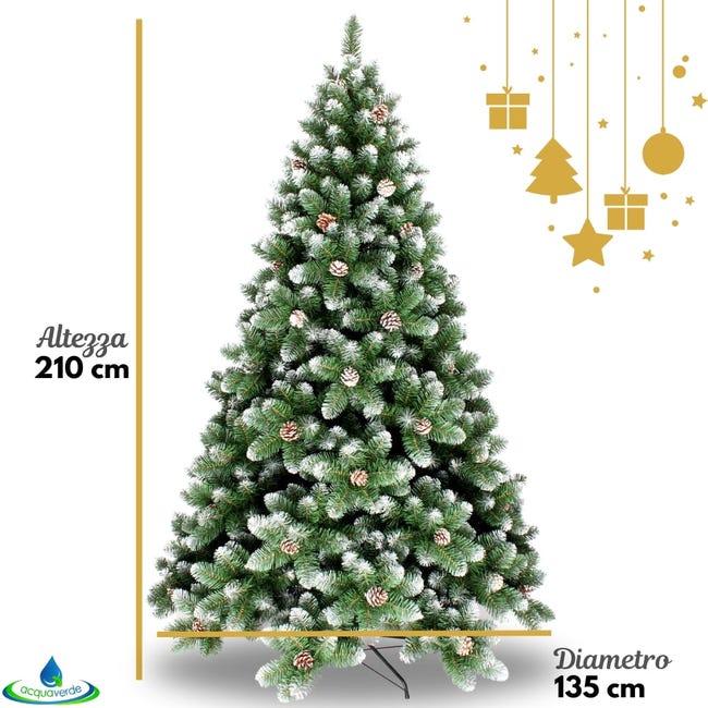 Leroymerlin Albero Di Natale Con Pigne E Punte Innevate ACQUAVERDE (Altezza 210 Cm 1298 Rami)