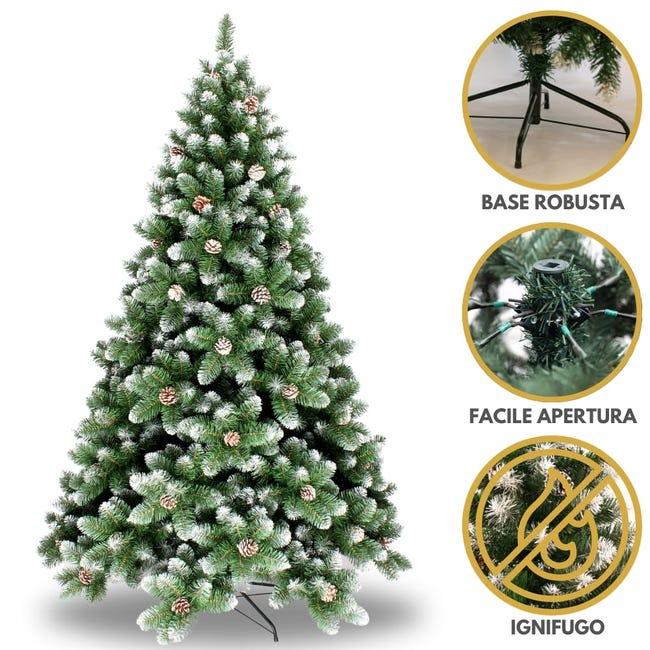 Leroymerlin Albero Di Natale Con Pigne E Punte Innevate ACQUAVERDE (Altezza 210 Cm 1298 Rami)