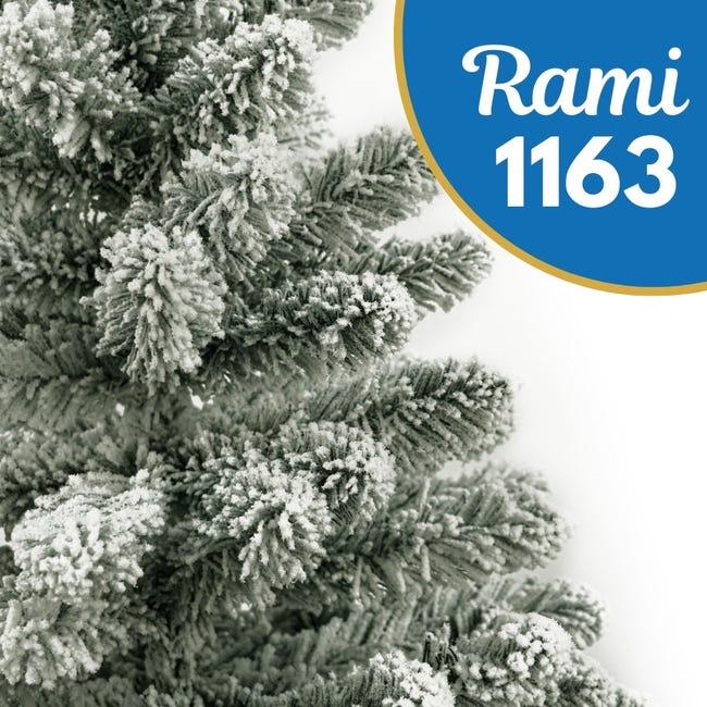 Leroymerlin Albero Di Natale Innevato Acquaverde Folto E Realistico Rami Con Apertura Ad Ombrello Ignifugo In PVC Verde E Bianco Con Base In Metallo 210 Cm