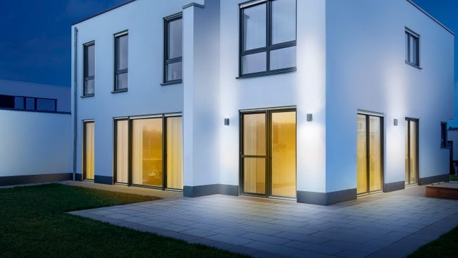 Leroymerlin Applique LED Moderno Da Esterno L 930 M Grigio Con Sensore Crepuscolare STEINEL IP44