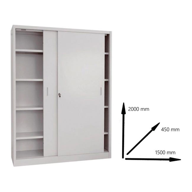 Leroymerlin Armadio Alto Pratiko A In Acciaio Grigio L 150 X H 200 X P 45 Cm 2 Ante Da Interno