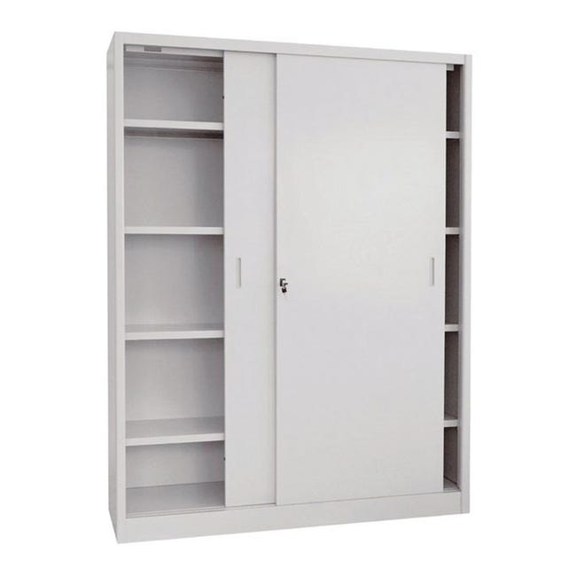 Leroymerlin Armadio alto Pratiko A in acciaio grigio L 150 x H 200 x P 45 cm 2 ante da interno
