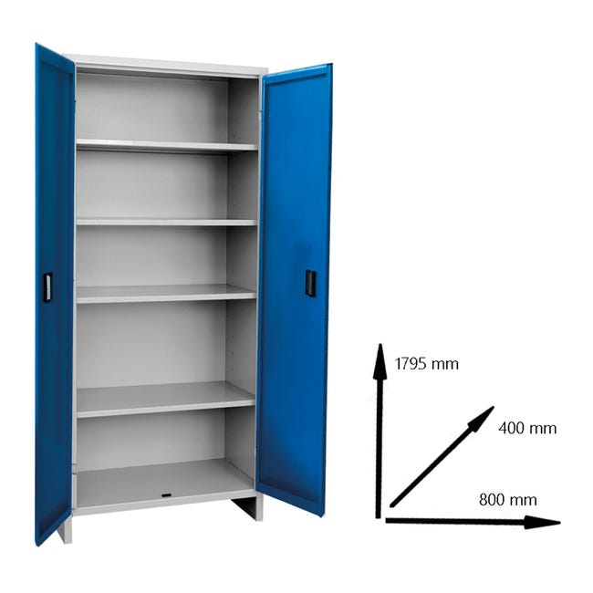 Leroymerlin Armadio Alto Pratiko B In Acciaio Grigio L 80 X H 179.5 X P 40 Cm 2 Ante Da Interno