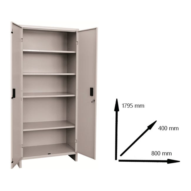 Leroymerlin Armadio Alto Pratiko S In Acciaio Grigio L 80 X H 179.5 X P 40 Cm 2 Ante Da Interno