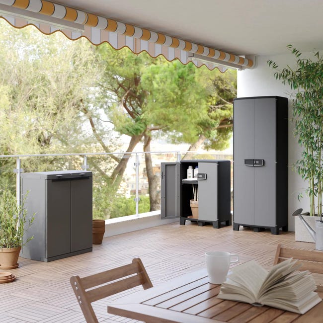 Leroymerlin Armadio Basso Excellence SPACEO In Polipropilene Nero L 65 X H 93 X P 39 Cm 2 Ante Adatto Per Interno/esterno